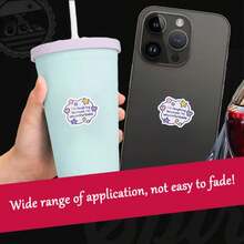 I'm Laughing Because I'm Uncomfortable Cartoon Sticker, Phone Case, Water Bottle, Book, Laptop, Notebook, Car Glass, Diary, Desk, Suitcase-Vinyl Laptop Sticker | Funny And Cute Design, Glossy End, Single Use - Light Film - View 3