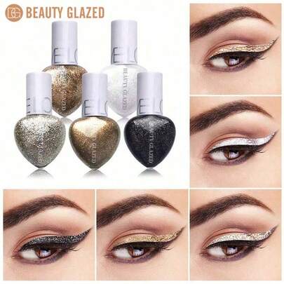 1pc Pearlescent Flash Eyeliner, Durable And Waterproof, Long-Lasting, Easy To Apply, Eye Makeup, High-Pigment, Multi-Functional, Glitter Eyeliner Eyeshadow, Glitter Eye Highlight For All Skin Tones