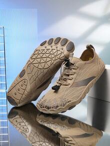 赤足五指水鞋，宽鞋头，透气速干水鞋 - 适合健身、跑步、徒步、沙滩、游泳、冲浪和露营等户外活动，水上运动鞋，极简运动鞋 - 卡其色 - 查看 5