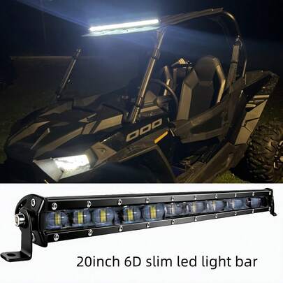 20-Zoll Einzelreihen Ultra-Dünn LED Lichtleiste, 6D Linse Arbeitsleuchte geeignet für SUV, ATV, Transporter, LKW, Boot, Auto Dach und Stoßstange