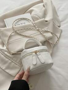 轻便迷你手提包、链条包、菱形图案包、托特包、水桶包，适合少女、大学生和上班族女性，是办公室、大学、工作、通勤、户外活动、旅行和郊游的理想之选。 - 白色 - 查看 7