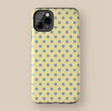 Yellow Background With Blue Dots