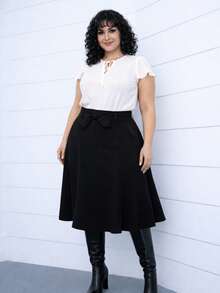 Tailored Midi A-Line Skirt | Perfect Fit | Sizes 38 To 52 | Last Colors Available - màu đen - Xem 10