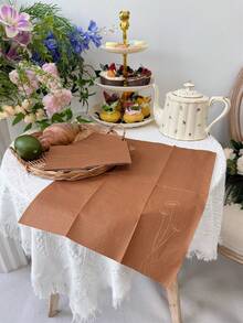 16pcs Metallic Leaf Pattern Disposable Napkin - Brown - View 5