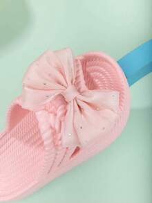 Girls' Sandals New Fashionable Cute Bow Princess Shoes Versatile Comfortable Beach Slippers - Pink - View 9