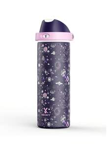Meoky 24oz Vacuum Insulated Water Bottle with 2-in-1 Straw and Spout Lid, Insulated Cup, Keep Cold 24H, Leak-Proof, Fits in Car Cup Holder, Stainless Steel Tumbler for Sports, Travel, and School (Dark purple planet) - 紫色 - 查看 8