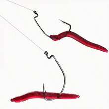 30pcs High Quality Realistic Red Earthworm Fishing Bait, Worm Soft Bait, Red Worm & Maggot Bionic Worm Design - Scented Lure Suitable For Freshwater And Saltwater Fishing, Durable Thermoplastic Rubber Material, Natural Appearance, High-Quality Bait - Multicolor - View 7