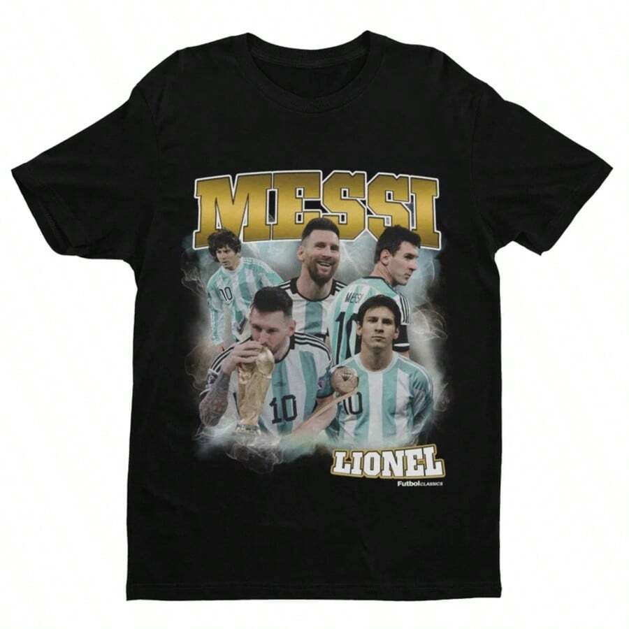 LionelS MessiS Homage  Argentina Football T Shirt  Football  Soccer  Lionel MessiS Fan  Lionel MessiS Gift - 黑色 - 查看 1