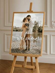 Cartel de bienvenida a la boda, Cartel de ensayo de boda, Cartel de dirección de boda, Cartel de dirección de boda al aire libre - Multicolor - Ver 1