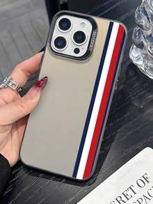 全新创意时尚IMD激光手机壳系列，简约米色搭配红白蓝竖条纹图案，经典混合材质，防震防滑，兼容 17/17Air/17Pro/17ProMax、16/16Plus/16ProMax、15/14、13、12、11系列，也适用于Galaxy S22、S23、S24、S25 Plus Ultra系列 - 黑色 - 查看 3