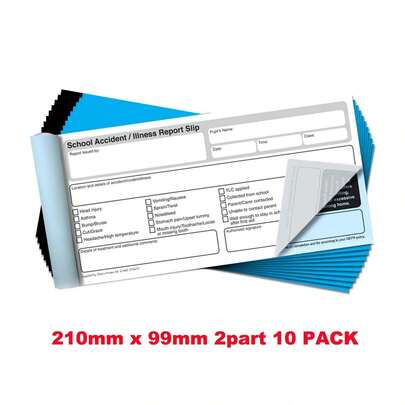 Cherry NCR School Cident Report GDPR Duplicate Book 99mm X 210mm X10 Pk