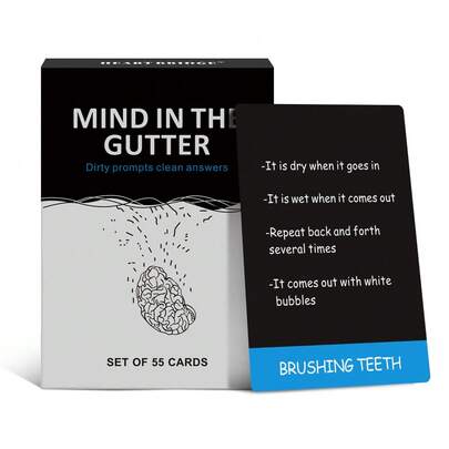 HEART BRIDGE 1pc Mind-Bending Riddle Card Game, Hilarious Prank Guessing Toy, Tabletop Game, Family Party Supplies, Portable Toy, Tricky Puzzle Brain Teaser, Christmas/Thanksgiving Gift, Suitable For Game Night | 55 Cards |