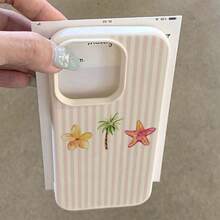 1 chiếc ốp lưng điện thoại chất liệu TPU màu hồng tươi tắn, họa tiết cây dừa sọc, phong cách bãi biển tối giản, tương thích với iPhone 17 Pro Max/17/16 Pro Max/15/13/12/11, S20 FE/A15/S24/A55, Note 11/Note 12/Note 13 Pro, bảo vệ điện thoại toàn diện chống rơi vỡ, phiên bản quốc tế, không phải phiên bản nội địa. - trắng - Xem 3