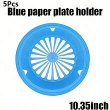 5个带凹槽的纸盘架，可重复使用的塑料盘架，结实耐用，适用于野餐、聚会、晚餐 - 多色 - 查看 17