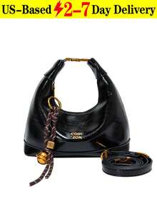 New Fashion Pu Waterproof Fabric, Letter Pattern Decoration Design, Zipper Opening And Closing, Handbags, Square Bags, Burgundy Bags, With Pendant Decoration Design, Can Be Slung, Suitable For Shopping..Equipped With An Adjustable And Detachable Strap,So It Can Be Used As A Shoulder Bag,Crossbody Bag And Tote Bag.Very Suitable For Daily Use, Shopping, Work, Travel And Even Parties.Perfect Valentine's Day Gift For Her, Best Valentine's Gift Choice Ever .Can Be Used As Thanksgiving, Halloween,Christmas Gift. - 彩色 - 查看 13