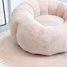 Puff, sofá puf grande, sillón tapizado para adultos, puf gigante cómodo, diseño espacioso, adecuado para leer, jugar o relajarse. - Rosa - Ver 8