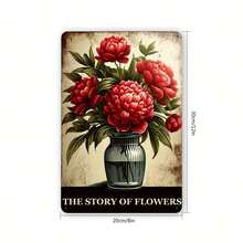 Vintage Metal Sign "Story Of Flowers" - 8X12 Inches, Suitable For Home, Bar, Café, Or Garage Wall Decor, A Perfect Room Decoration - 1PC - 查看 3