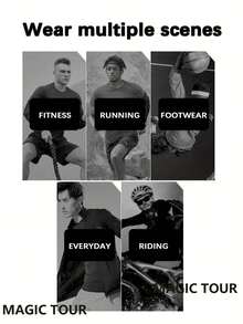 男士抽绳腰带条纹宽松休闲篮球短裤，夏季 - 紅色 - 查看 7