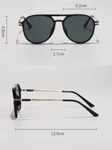 Retro Aviator Style Black Fashion Fashion Glasses, Plastic Casual Decoration Daily Wear Unisex - 黑色 - 查看 4