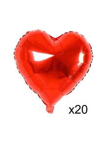 5/10/20个红色心形铝箔气球，18英寸红色铝箔气球，氦气充气，适用于情人节、婚礼、周年纪念日装饰 - 彩色 - 查看 7
