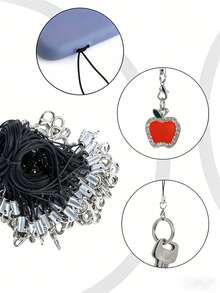 10/30/50/100/200/500个混色龙虾扣绳挂绳登山扣钥匙链尼龙绳钥匙圈，适用于DIY珠宝制作材料 - 彩色 - 查看 8