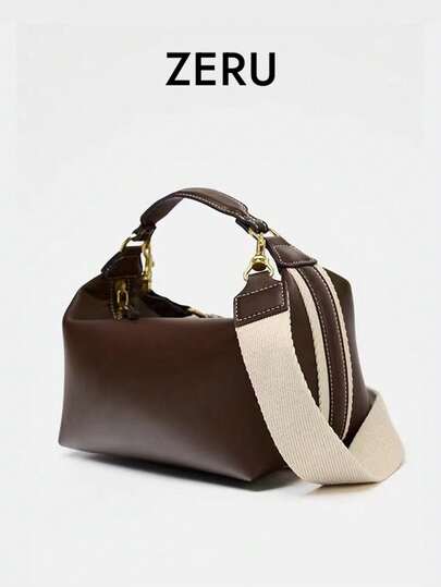 2026 New Retro Style Fashion Women's Bag, Side Stripe Decor Casual Shoulder Handbag & Crossbody
