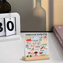 1pc 2D Flat Decorative Piece, Recommended Thanksgiving And Christmas Gift - Thankful Heart Decor Board With Moon, Star, And Dove Patterns, Suitable For Home And Reminders, Perfect Holiday Decoration Inspiration - A - View 5