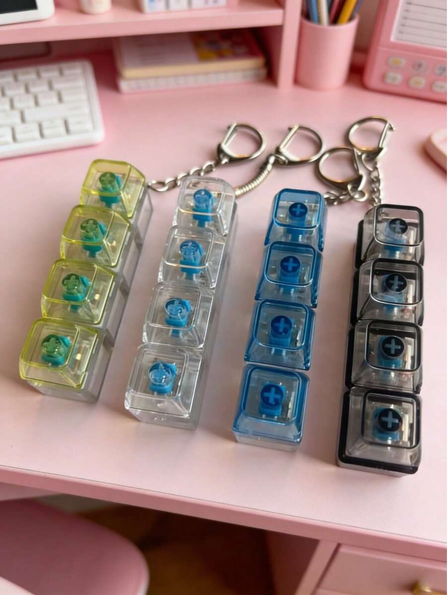 1 buah Gantungan Kunci Penguji Saklar Keyboard Mekanik, Dekorasi Meja, Liontin Ponsel, Mainan Gelisah Anti-Kecemasan Kreatif untuk Meredakan Tekanan Jari - MultiWarna - View 1
