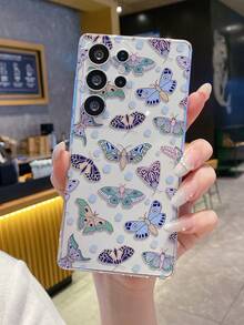 1 pieza Funda de teléfono suave de TPU transparente con diseño de mariposa, anti-caída, anti-arañazos y anti-huellas dactilares, con recorte preciso para la cámara, compatible con Samsung, Apple, Nothing, Pixel - transparente - Ver 5