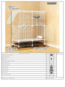 Large Size Easy Install Bird Cage, Parrot Cage For Cockatiel, Macaw, Parakeet, Luxury Villa With Tray For Indoor Home Use - Assembled Version - View 20
