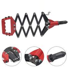 HEAVY DUTY LAZY TONGUE TONG HAND RIVETER RIVET GUN POP RIVETER + 5 NOZZLES KIT K - Red - View 9