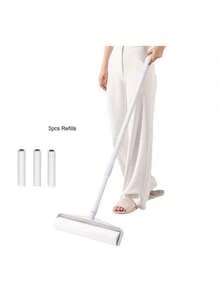 9.45英寸加长伸缩手柄粘毛滚筒 | 360°旋转头 | 3个高粘性替换装 | 宠物毛发去除器 | 地毯/沙发/汽车/衣物清洁工具（2种款式随机发货） - 彩色 - 查看 15