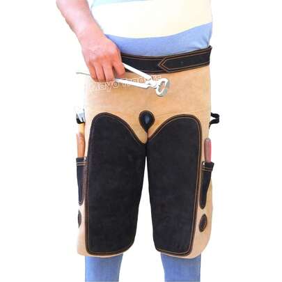 Farrier Apron Suede Leather-,Cowhide Leather Apron Chaps 2 Pocket 2 Loops.......