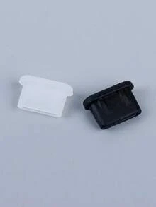10/1 pieza Tapón antipolvo para puerto de carga USB Tipo C - Cubierta protectora de silicona Tipo C para teléfonos y tabletas, suave y flexible, a prueba de polvo y resistente a arañazos, en negro y blanco, para smartphones, cámaras, lectores electrónicos - Multicolor - Ver 7