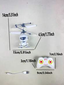 1 pieza Robot controlado por control remoto, material resistente a golpes, control remoto por infrarrojos, juguete volador de plástico, aeronave de detección de gestos, juguete educativo interactivo, adecuado para niños y niñas (disponible con o sin control remoto, el acabado pintado a mano puede variar ligeramente, las dimensiones medidas a mano pueden tener pequeñas discrepancias) - Multicolor - Ver 13
