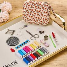 87PCS Printing Sewing Kit Pattern Sewing Set Travel Sewing Supplies With Zipper Sewing Kit Case, 87 PCS Professional Sewing Accessory For Emergency, Home - MY - View 4
