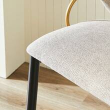 Barstools - Black + Gold + Light Brown + Fabric - View 7