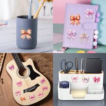 62PCS Transparent Bow Stickers Decals Scrapbook, Journaling, Laptop, Bumper, Skateboard, Water Bottles, Collectibles, Pen Holders, Journals, Computer, Phone Stickers Can Bring A Lot Of Fun To Your Life, The Perfect Gift For Adults - Multicolor - View 6
