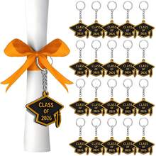 20 Pieces Class Of 2026 Graduation Keychains Rubber Key Chains Grad Cap - Multicolor - View 8