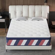 10"12"14" Queen Mattres Twin Full Queen King Size Bed Mattress In A Box, Hybrid Pocket Spring Breathable Cotton Layer Mattress For Motion Isolation & Silent Sleep, Lumbar Support & Pressure Relief, Medium Firm - Đen và trắng - Xem 8