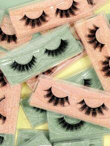 MAANGE 20对卡通风格交叉假睫毛，包含猫眼款，3D水貂毛般柔软自然，蓬松3D睫毛，适合角色扮演，独立包装，方便携带，是派对或赠送女性/女孩的理想之选，数量充足，专业化妆师使用 - 黑色 - 查看 8