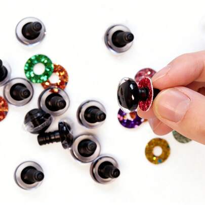 16pcs 16-35mm 3D Sequin Eyes, DIY Doll Eyes Accessories, Suitable For Crochet, Knitting Projects, Craft Decorations And Animal Dolls