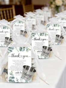 6个不锈钢迷你酒杯，附赠感谢卡和欧根纱袋，适合作为婚礼宾客回礼、新郎新娘派对礼物。 - 彩色 - 查看 2