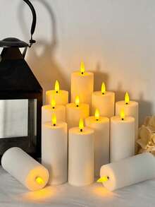 4/12 High-Quality LED Flameless Candles, Battery Powered (Batteries Not Included), With Remote Control 2/4/6/8 Hour Timer, Easy To Use, Suitable For Holidays, Parties, Weddings And Home Décor. - Warm Light - View 6