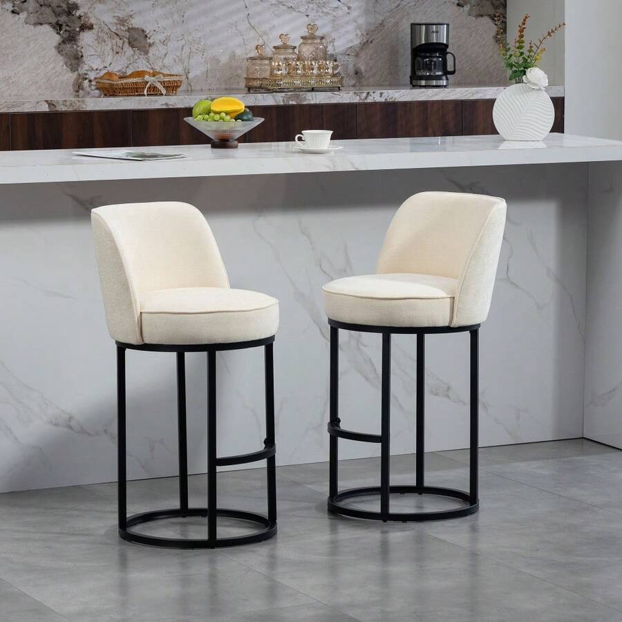 Barstools - Beige + Linen - View 1