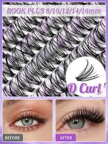 640pcs Lash Clusters DIY Eyelashes Extensions Kit, D Curling Eyelashes Extension Kit, Black Ndividual Lash Clusters Kit 8-16mm D30+D40+D50 Black D-CurlingEyelashes Cluster Extension Kit, Large-Capacity Cluster False Eyelashes - Black - View 7