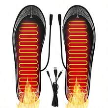 Fully Heated Shoe Insoles With USB Plug, Comfortable Fit, Overheat Protection, Suitable For Skiing, Camping And Hunting - Black - View 1