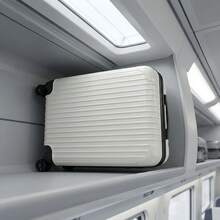 20英寸ABS硬壳登机箱，静音360°旋转轮，拼接设计增强耐用性和抗冲击性——商务旅行或休闲度假的最佳选择。杏色行李箱拉杆箱旅行箱旅行箱旅行包大容量带轮行李箱邮轮必备旅行必备假日必备度假必备 - 杏色 - 查看 8