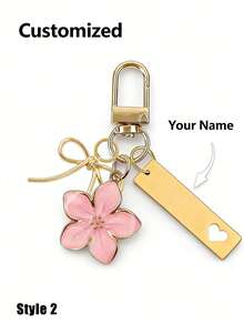 Personalized Cherry Blossom Metal Keychain | Personalized Stainless Steel Name Keychain - Suitable For Decorating Wallets, Ladies' Bags, Car Keys, It Is The Perfect Gift For Friends, Family, And Loved Ones, And Is Also An Ideal Choice For Ladies' Keychains, Daily Necessities, Holiday Gifts, Birthday Gifts, Valentine's Day Gifts, And Autumn/Winter Gifts. ,Travel Organizer - Multicolor - View 14