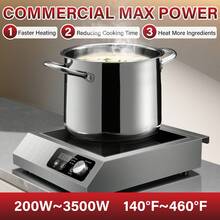 1800W Commercial Induction Cooktop: Features 10-Level Precision Power Control And Low-Noise Cooling For Home Chefs And Party Catering,With Knob And LCD Screen - Silver - View 8